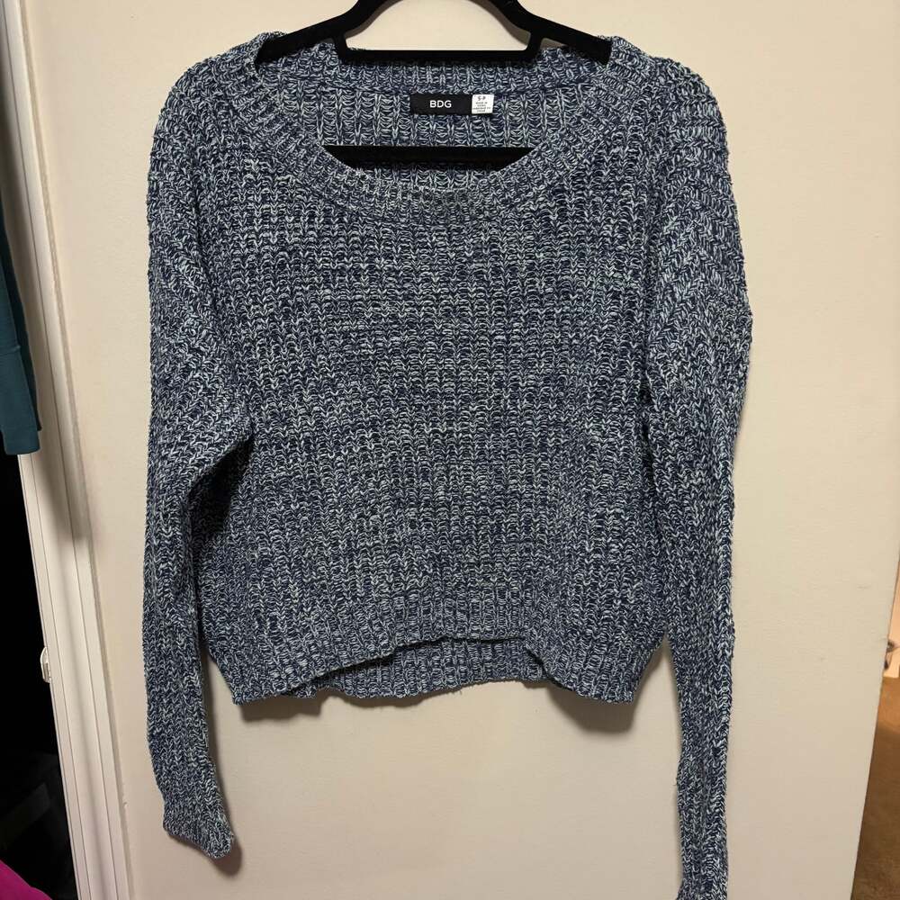 BDG Urban Outfitters Blue Multicolor Knit Cropped Sweater